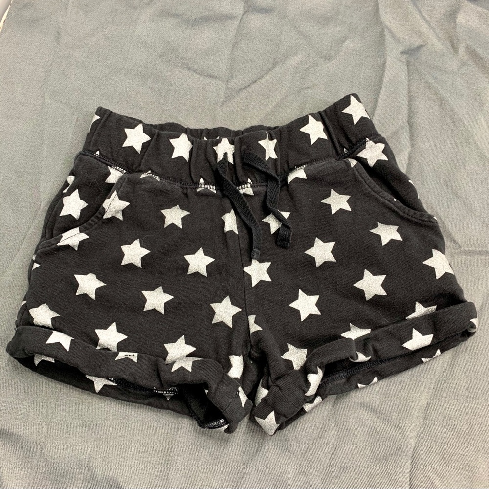 Gap Kids Roll Shorts Black Silver Stars Size M 8